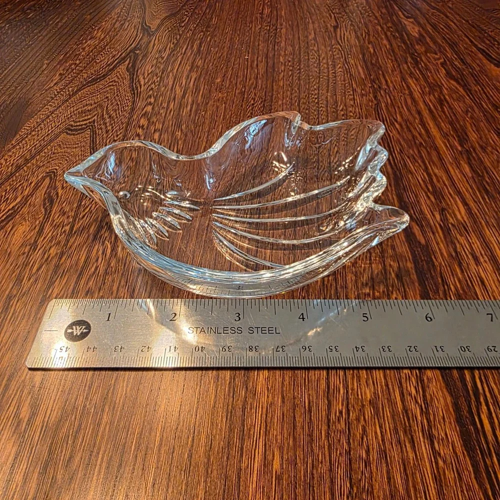 Mikasa Clear Pressed Glass Bird Trinket Dish Dove Candy Bowl Decorative Decor